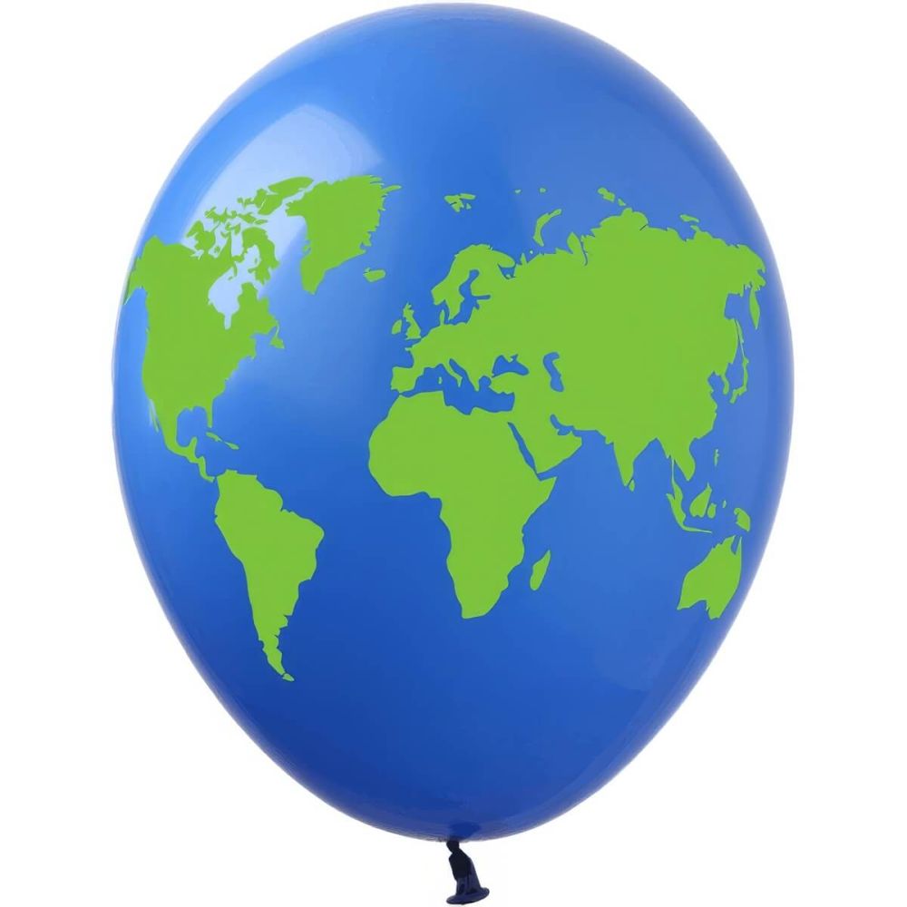 12" Globe Earth (50pcs) Balloons