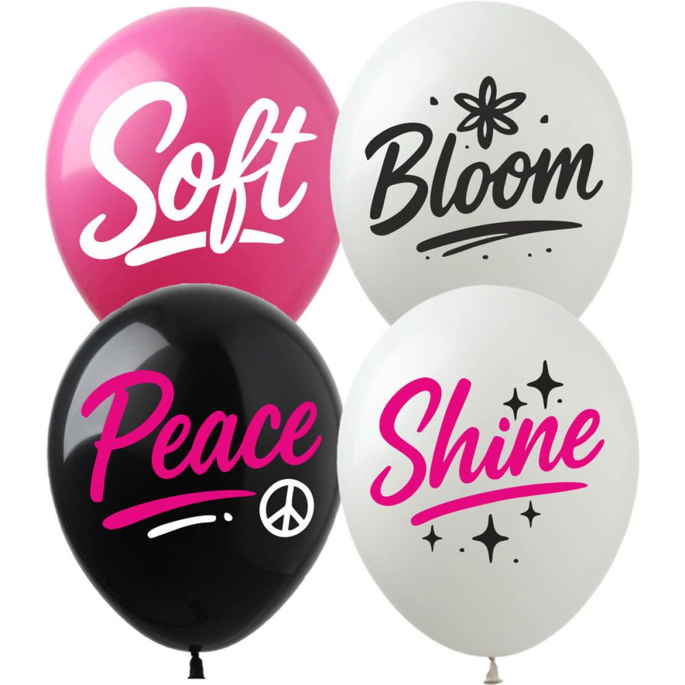 12" Soft Bloom Peace Shine Assortment (50pcs) Balloons