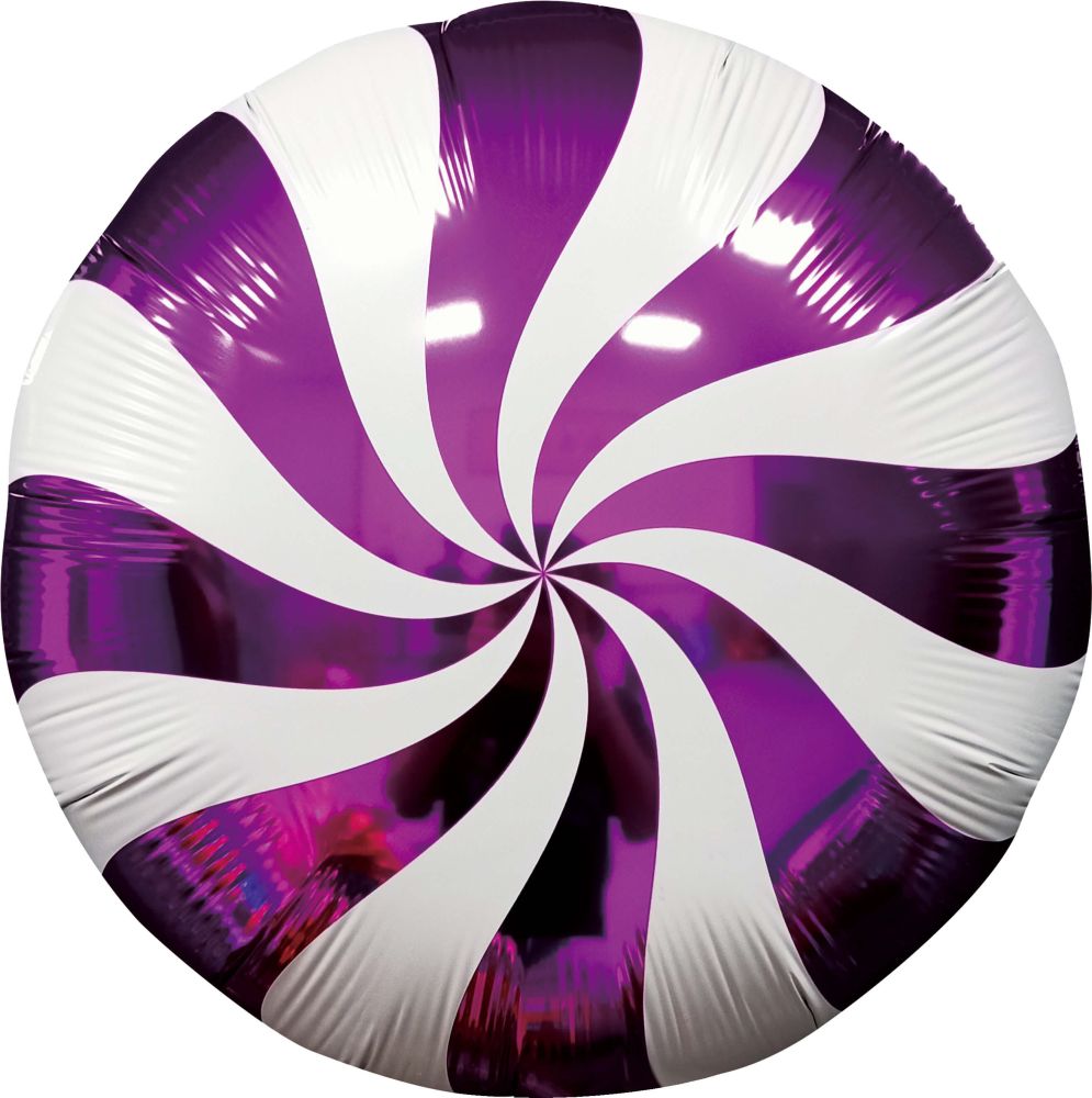 18" Candy Swirl Purple Balloon