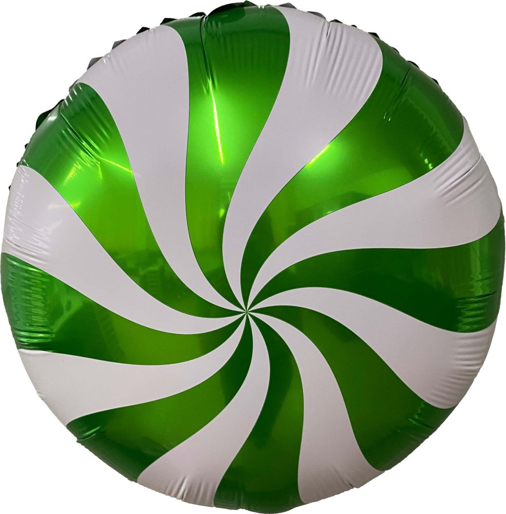 18" Candy Swirl Green Balloon