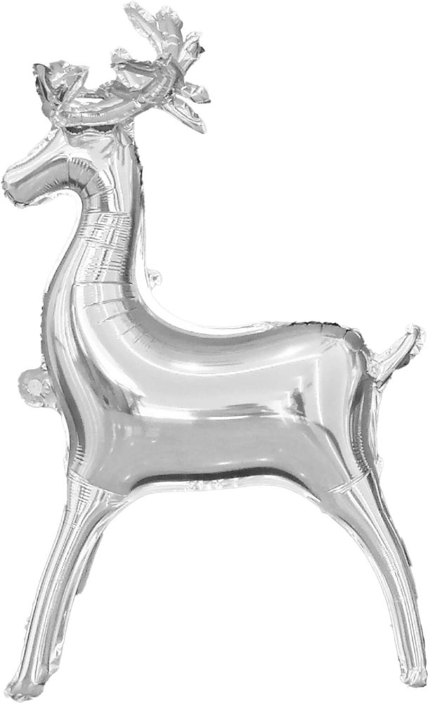 32" Standing Reindeer Silver Balloon