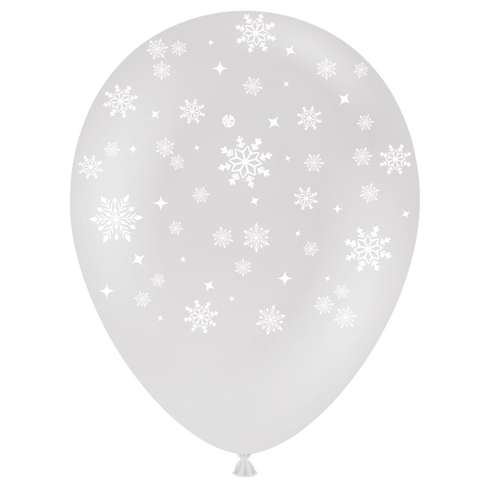 11" Snowflakes-A-Round Crystal Clear (50pcs) Balloons