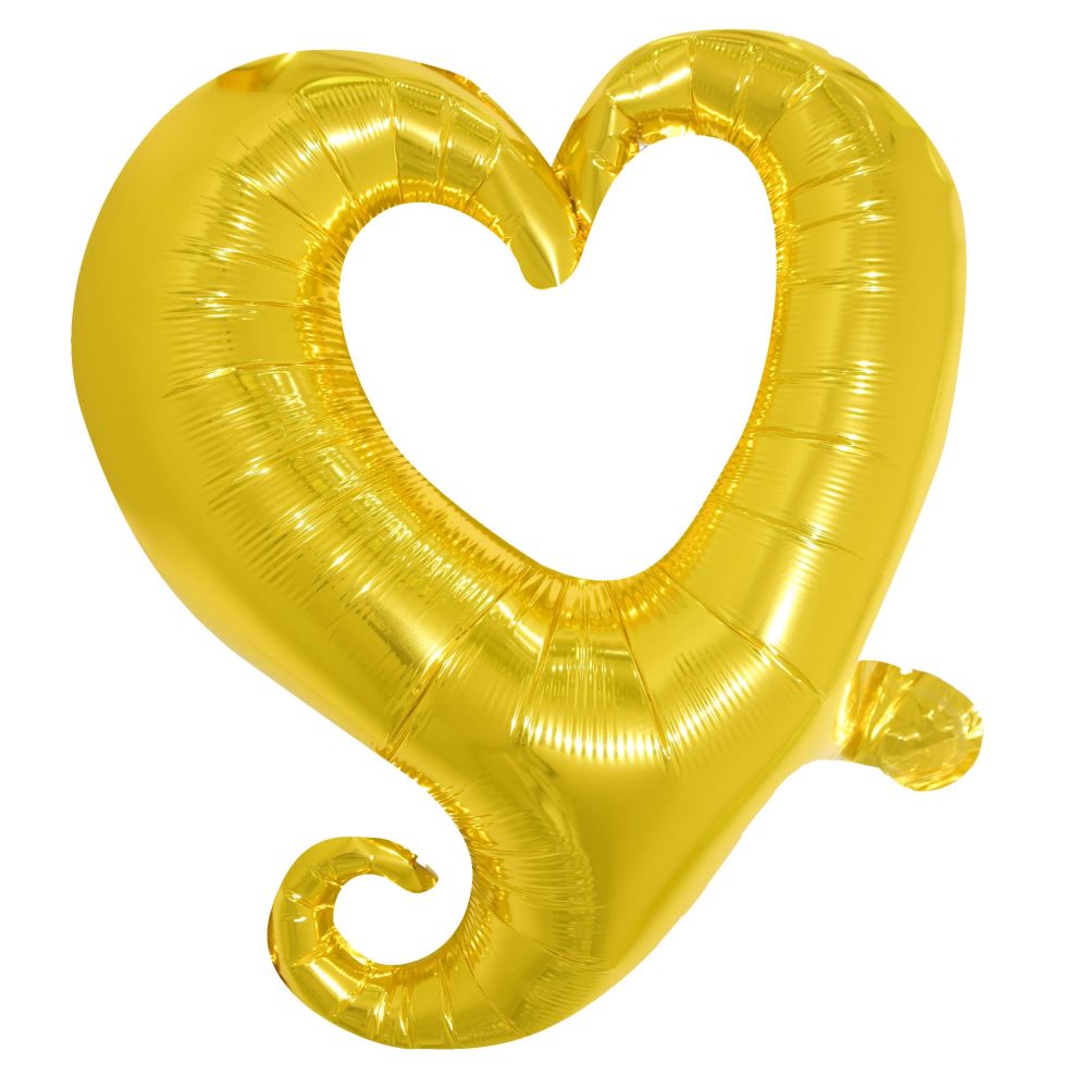 16" Classy Heart Gold Balloon