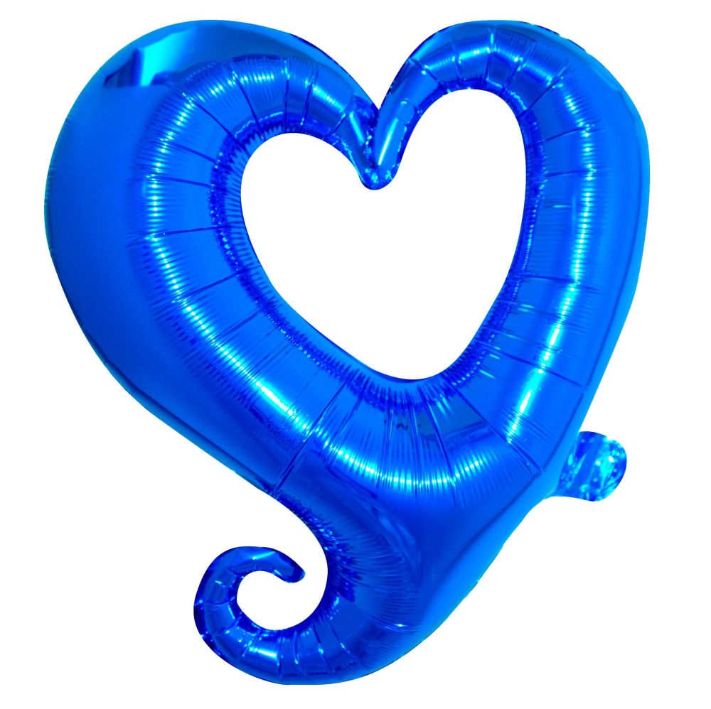 16" Classy Heart Royal Blue Balloon