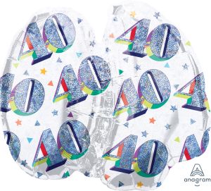 SuperShape Holographic Here's to Your Birthday 40 Balloon