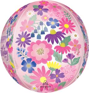 Orbz Garden Florals Birthday Balloon