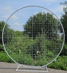 6.5 ft Round Metal Mesh Balloon Frame White