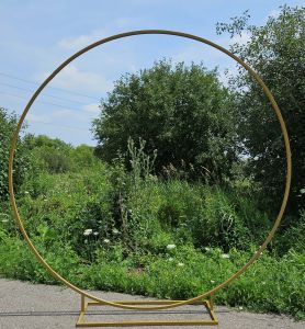 6.5 ft Round Metal Balloon Frame Gold