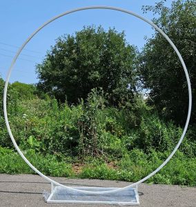 6.5 ft Round Metal Balloon Frame White