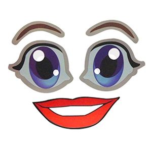 Cartoon Glamour Face Sticker Large