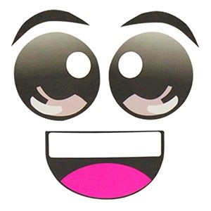Cartoon Face Sticker Large