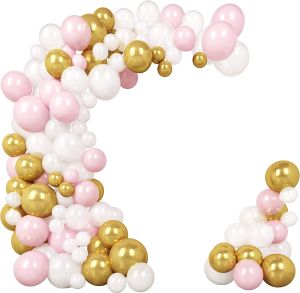 Balloon Garland Arch Kit Gold Pink