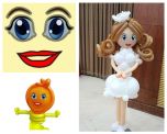 Cartoon Glamour Face Sticker Large