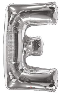 34" Silver Letter E Balloon