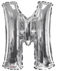 34" Silver Letter M Balloon
