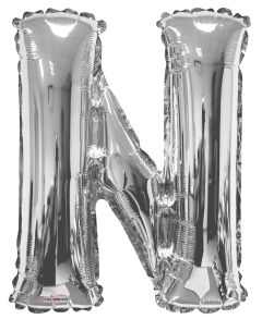 34" Silver Letter N Balloon