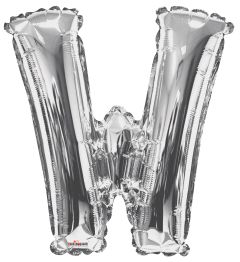 34" Silver Letter W Balloon