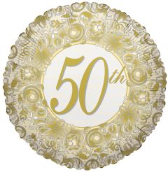 18" 50th Anniversary Filigree Balloon