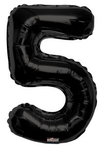 34" Black Number 5 Balloon