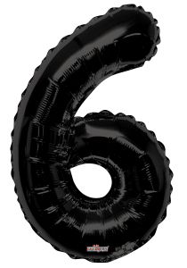 34" Black Number 6 Balloon
