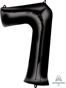 34" Black Number 7 Balloon