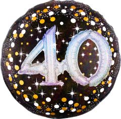 Multi-Balloon Holographic Sparkling Birthday 40