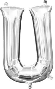 16" Silver Letter U Balloon