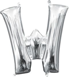 16" Silver Letter W Balloon