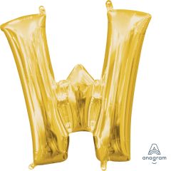 16" Gold Letter W Balloon