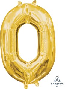 16" Gold Number 0 Balloon