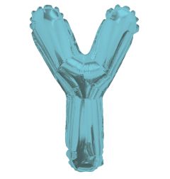 14" Light Blue Letter Y Balloon