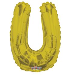 14" Gold Letter U Balloon