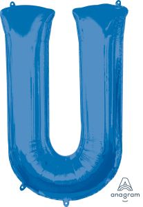 34" Blue Letter U Balloon