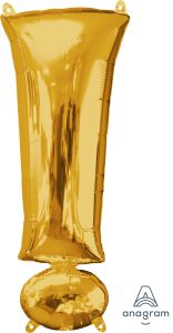 34" Gold Symbol ! Exclamation Balloon
