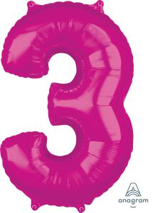 26" Pink Number 3 Balloon