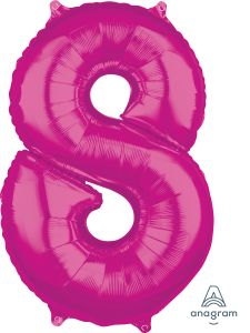 26" Pink Number 8 Balloon