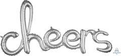 Script Phrase Cheers Silver Balloon