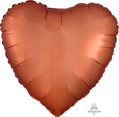 18" Satin Luxe Amber Heart (non-packaged) Balloon