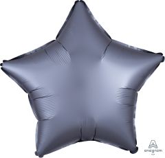 18" Satin Luxe Graphite Star (non-packaged) Balloon