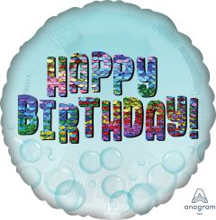 18" Happy Birthday Rainbow Sequins Balloon