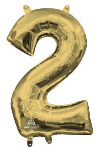16" White Gold Number 2 Balloon