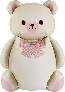 36" Matte Cream Teddy Bear Balloon