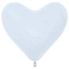 12" Fashion White Heart (50pcs) Sempertex Balloons