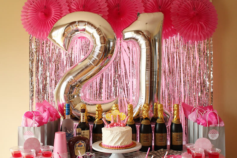 21st birthday balloon decoration ideas