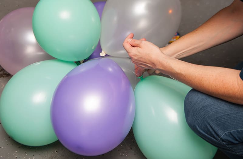 air filled balloon arch
